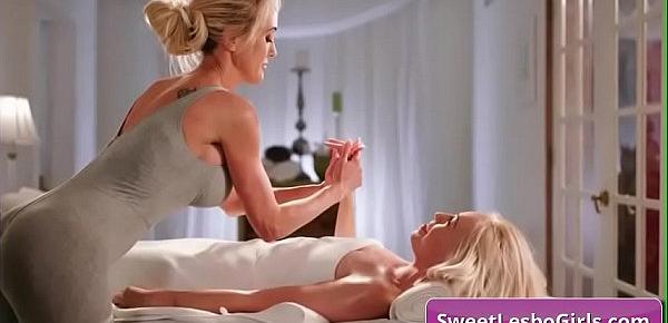  Sensual hot lesbian girls Brandi Love, Lyra Law massaging tender and rub pussy